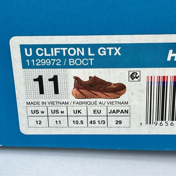 NWT Hoka Clifton Leather Gore-Tex Waterproof Unisex BOCT dark orange copper - Picture 3 of 16